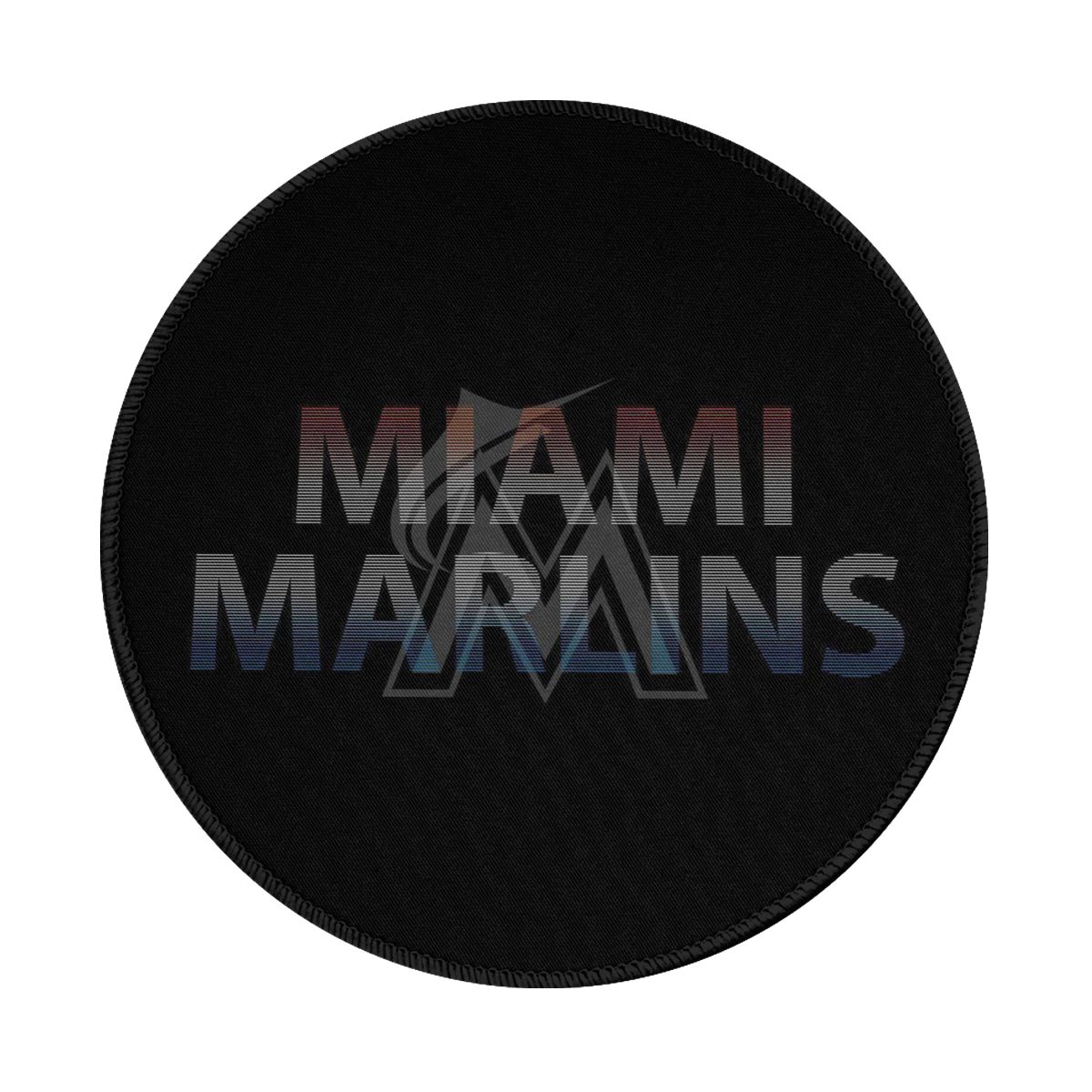 Miami Marlins Logo Shadow Art Round Non-Slip Thick Rubber Modern Gaming Mousepad
