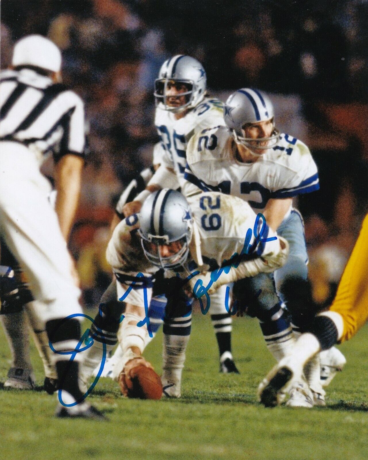 JOHN FITZGERALD DALLAS COWBOYS ACTION SIGNED 8X10