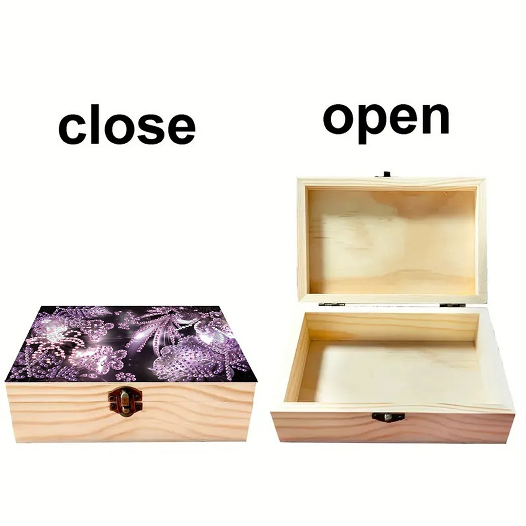 Purple Ambiance DIY Wooden 5D Diamond Art Diamond Art Storage Box for Adults