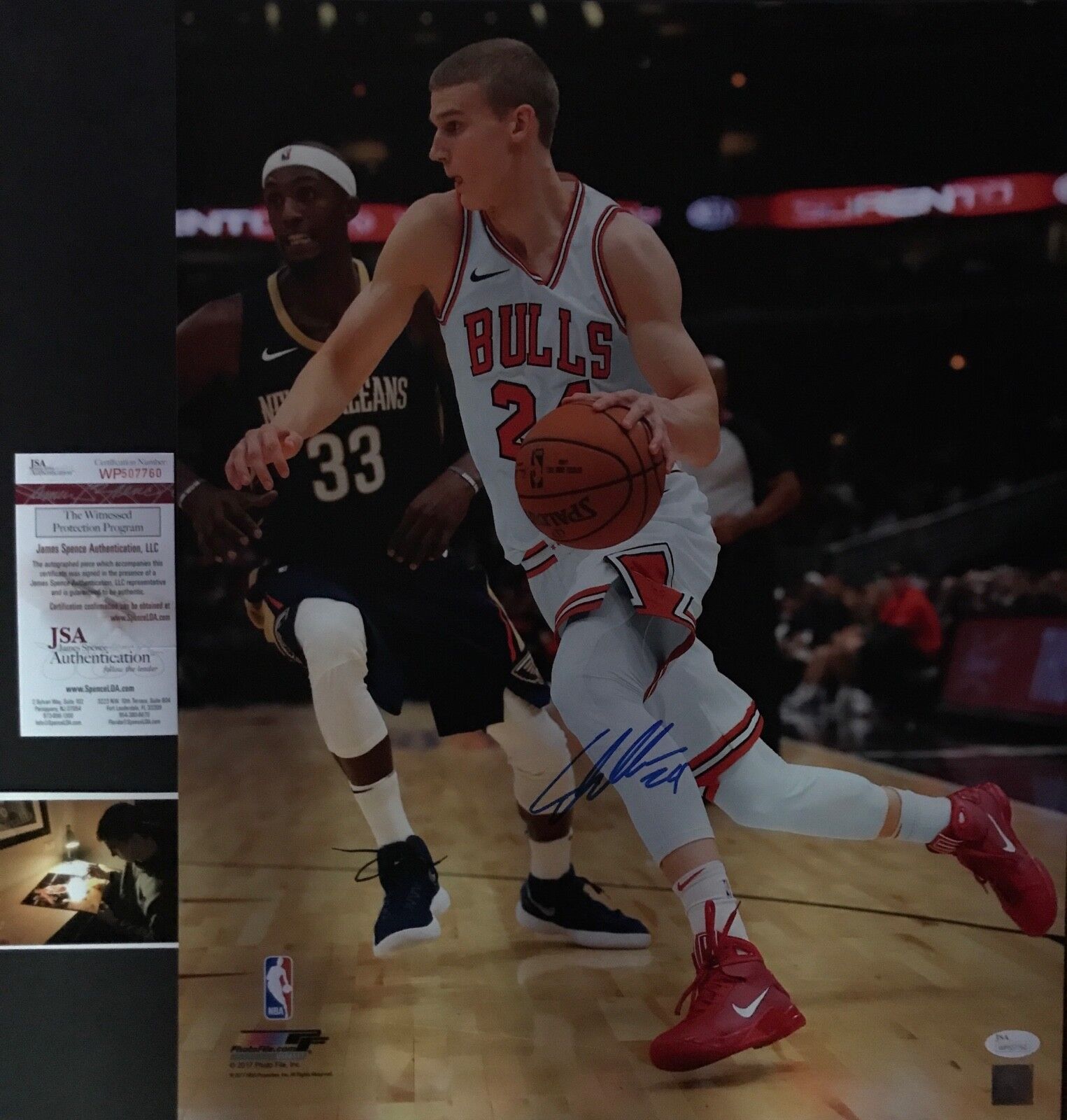 Lauri Markkanen Chicago Bulls Autographed Signed 16x20 Photo Poster painting JSA WITNESS COA C