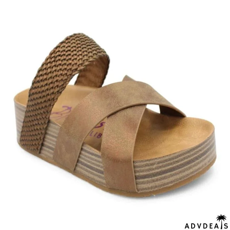 Casual Cross Strap Thick Sole Fisherman Sandals for Women