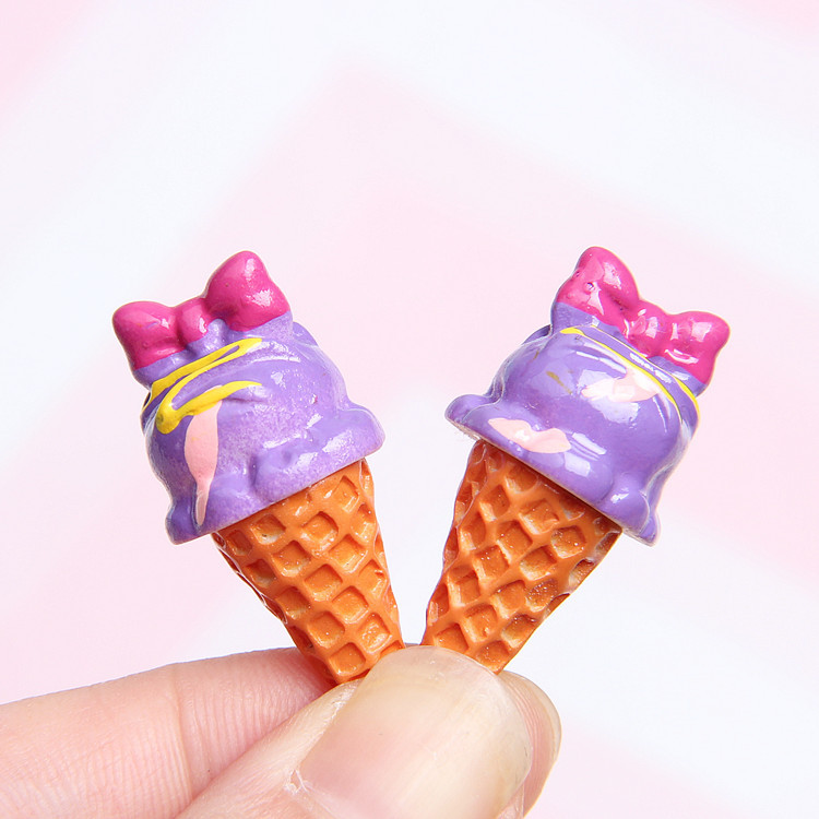 Mini Ice Cream Cone Resin Charms Set