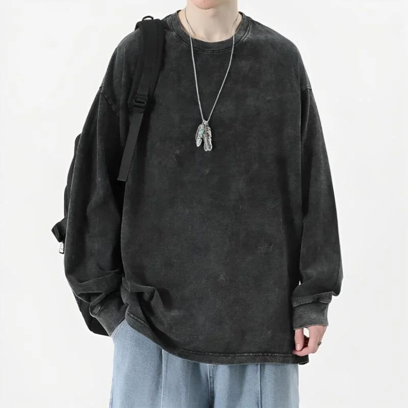 Brownm Oversized Distressed Basic Tee