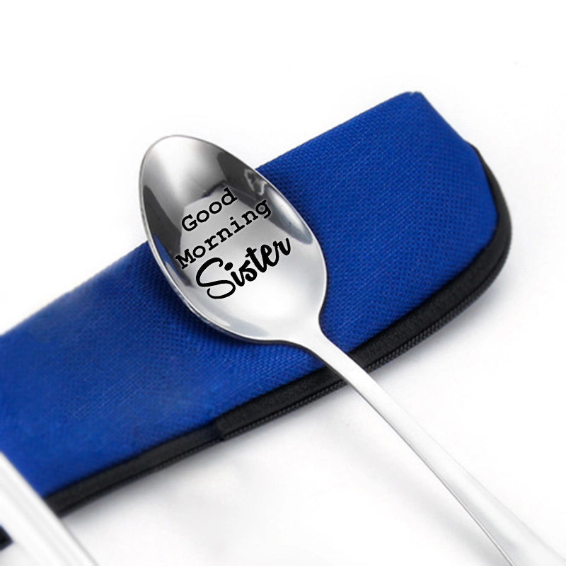 Fashion Letter Stainless Steel Spoon