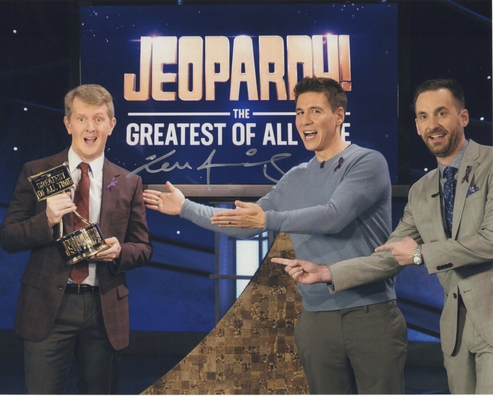 KEN JENNINGS SIGNED AUTOGRAPH 8X10 Photo Poster painting JEOPARDY CHAMPION AND HOST #3