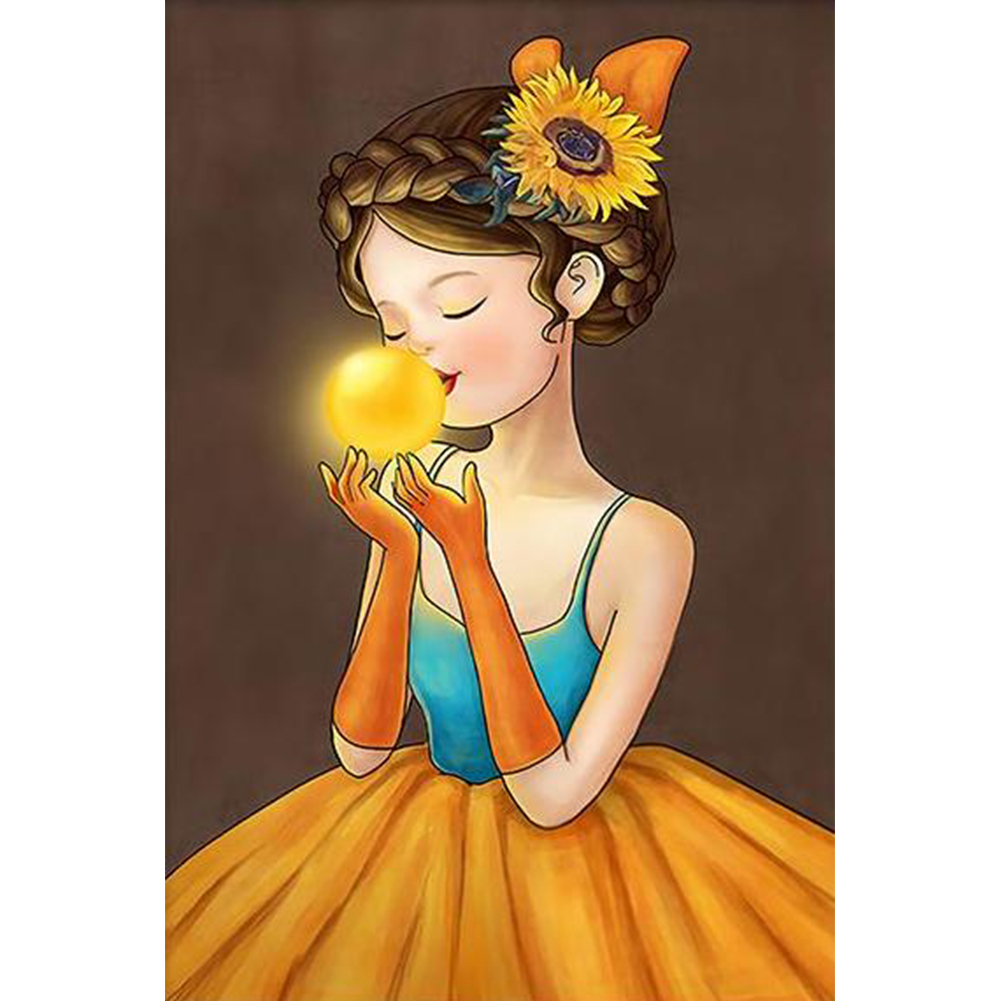 

Sunflower Girl - 11CT Stamped Cross Stitch - 30*40CM, 501 Original