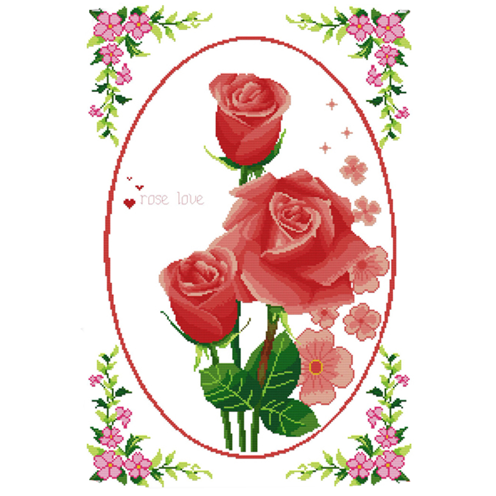 

Rose - 14CT Stamped Cross Stitch - 44*61CM, 501 Original