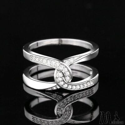 MidiSono - Twisted Inlaid Zircon Double-layered Ring