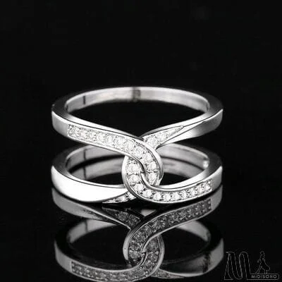 MidiSono - Twisted Inlaid Zircon Double-layered Ring