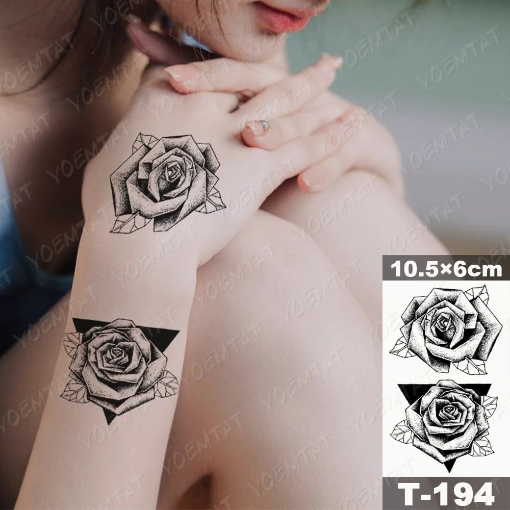 Waterproof Temporary Tattoo Sticker Moth Butterfly Wolf Snake Deer Panda Animal Flash Tatto Women Men Kids Body Art Fake Tattoos