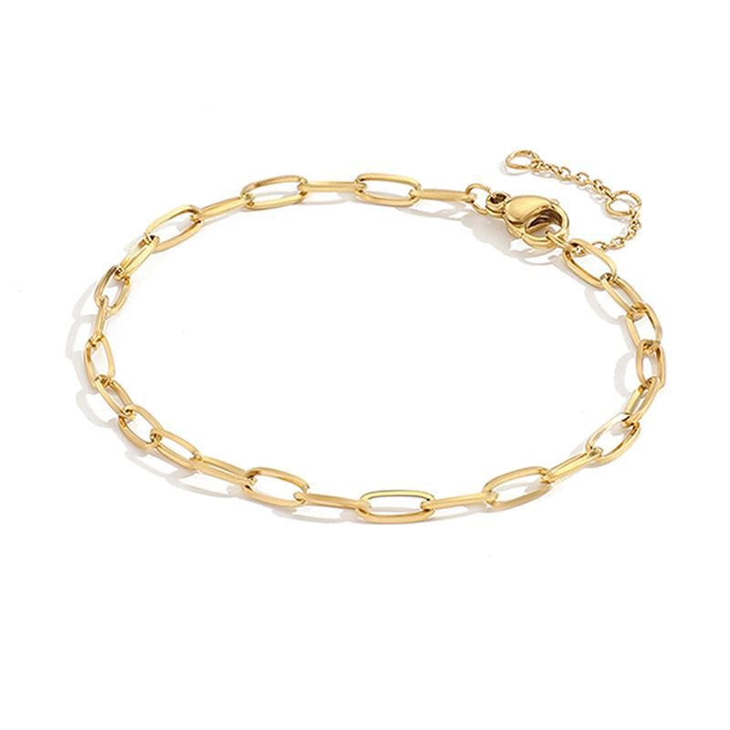 EManco Women’s Simple Bracelet Stainless Steel Bracelet Bracelet Gold Plated Chain Bracelet Stainless Steel Jewelry