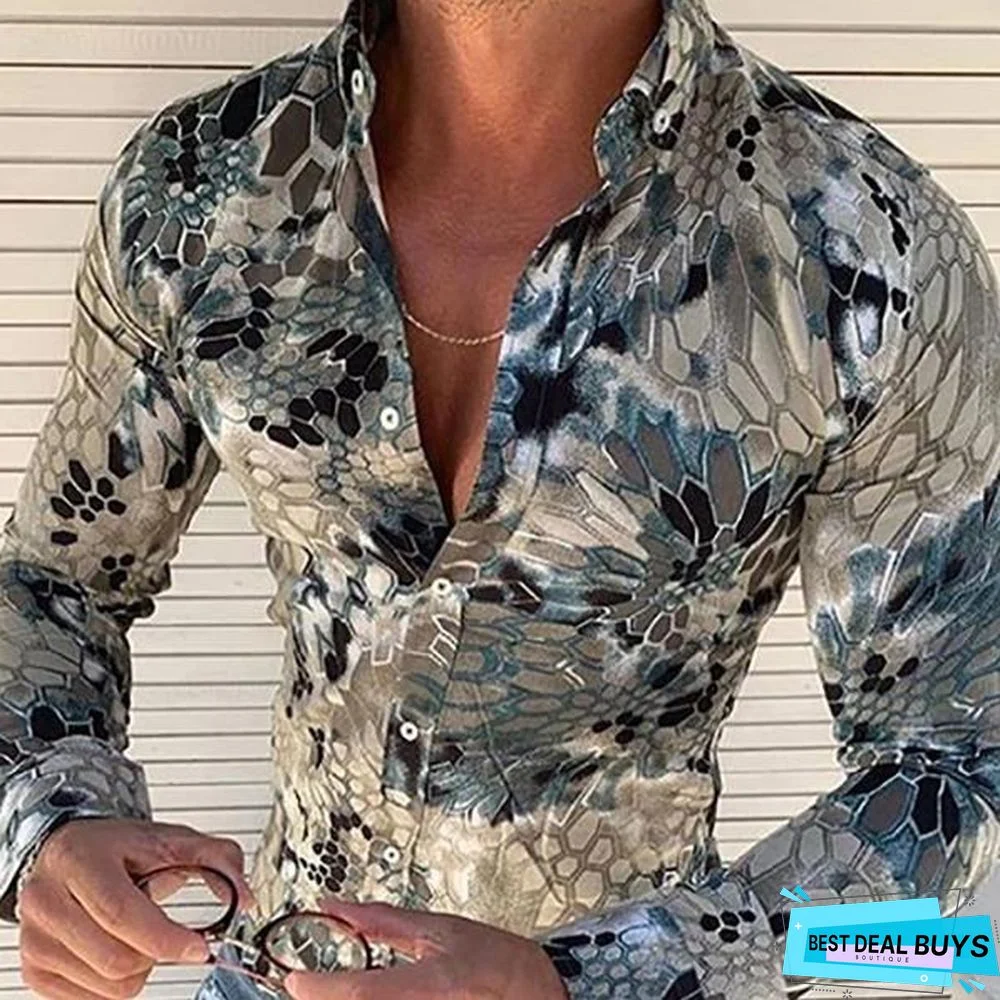 Fashion Creative Slim Fit Abstract Printed Shirt