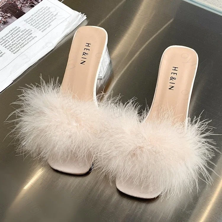 Women Slippers Summer 2021 New Fashion Stiletto Sandals Open Toe High Heel Zapatillas Mujer Casa Sapatos Femininos