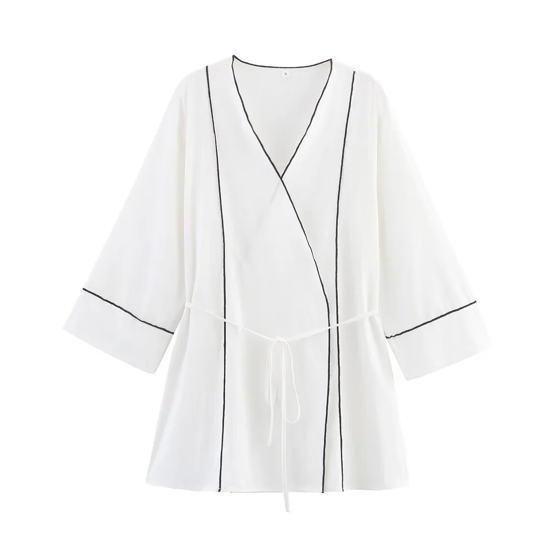 Nigikala Nigikala Women's 2025 Summer Cocksuit Collidered Coat + Casual Pants Set Women's B88853/4