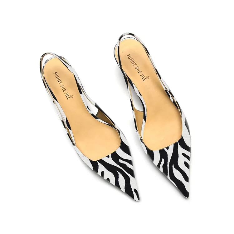 Zebra print clearance kitten heels