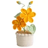 Crochet Flowers Potted Plants Decorative Crochet Ornaments DIY Gifts for Friends