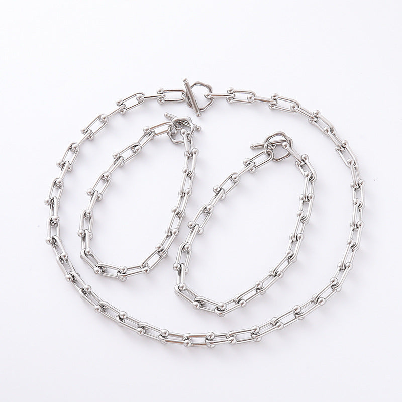 Retro Unisex Vintage Round Stainless Steel Electroplating Bracelets