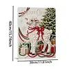 Christmas Lamb 5D DIY Round Special Shaped Pearl Partial Drill Diamonds Dots Gem Art Kits with Wooden Frame Diamond Dots Paintings 30x40cm Diamonds Paintings Gem Art for Adults Beginners Home Decor