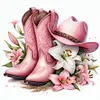 Luxury AB Velvet Diamond Painting Kit -  Cowboy boots and hat