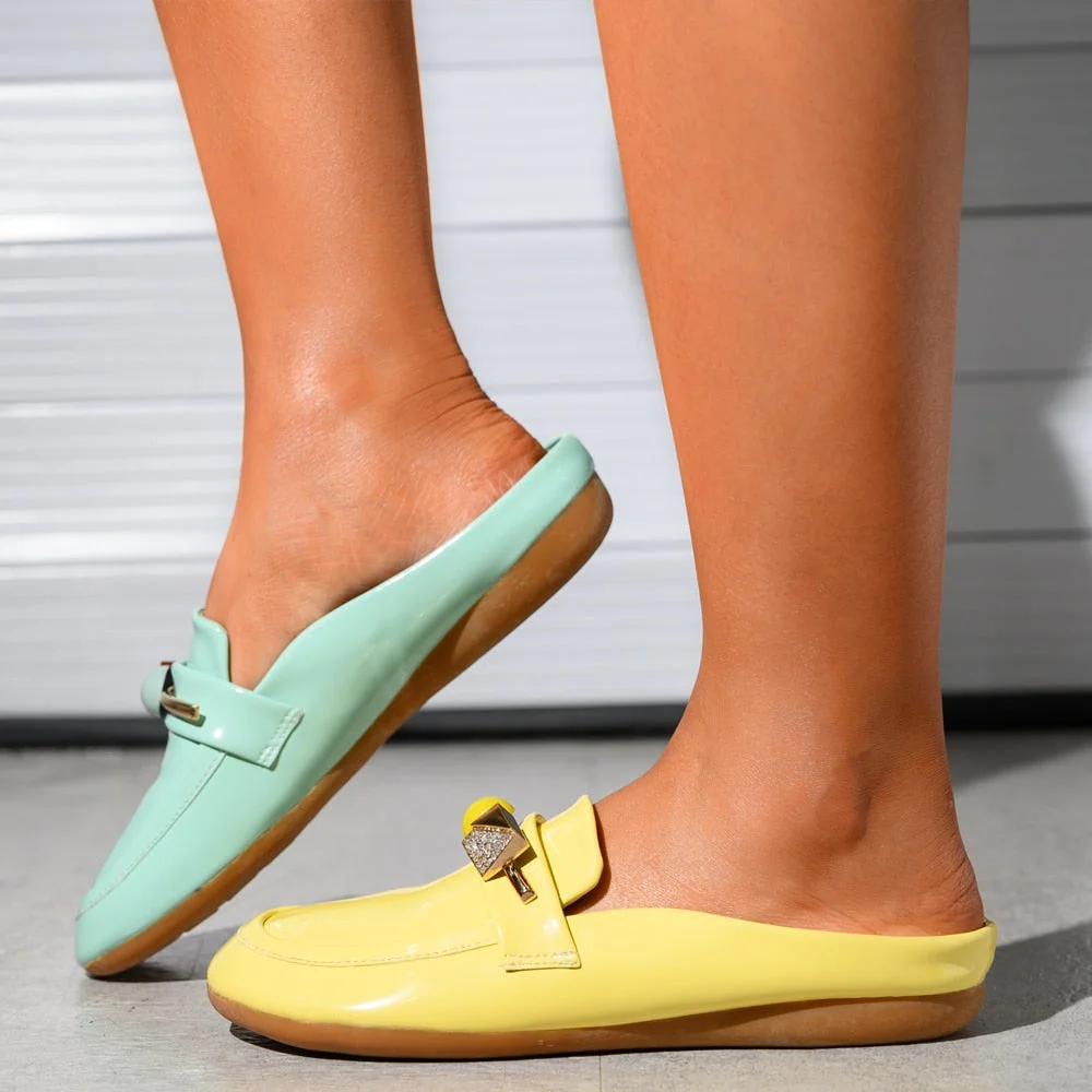 2021 Luxury Slides Women Mules  Summer Sandals flat Leather slippers Multicolor designer brand shoes women