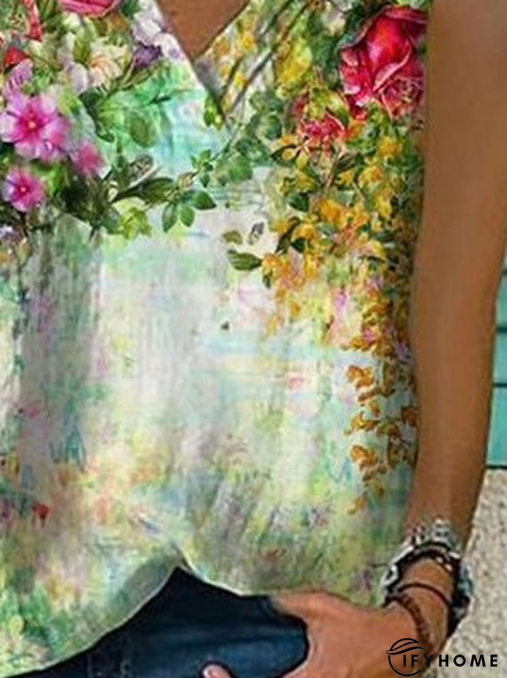 Cotton Sleeveless V Neck Tops | IFYHOME