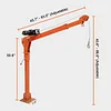 GarveeTech Folding Truck Mounted Crane, 1100lb Pickup Jib Cranes with Electric Winch 3500 lb 12V, Electric Truck Crane Hoist Painted Steel 360 Swivel for Construction, Forestry, Factory