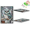 (US Local)5D DIY Owl Diamond Art Painting Notebook Kit Crystal Notepad Sketchbook Gifts