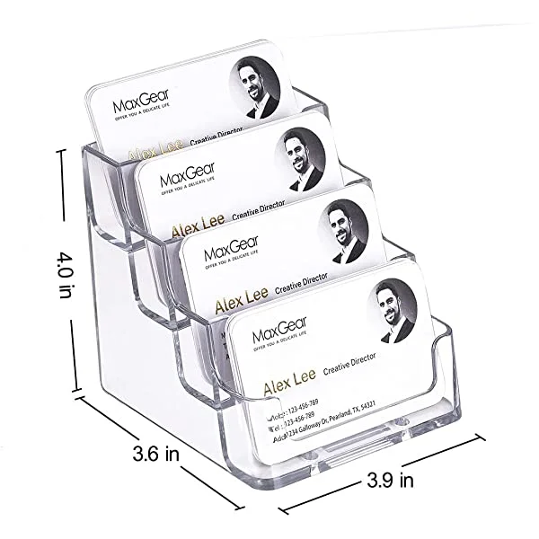 MaxGear®  with 4 Tier Clear Business Card Holder Stand 160 Card Capacity 2pack Business Card Display