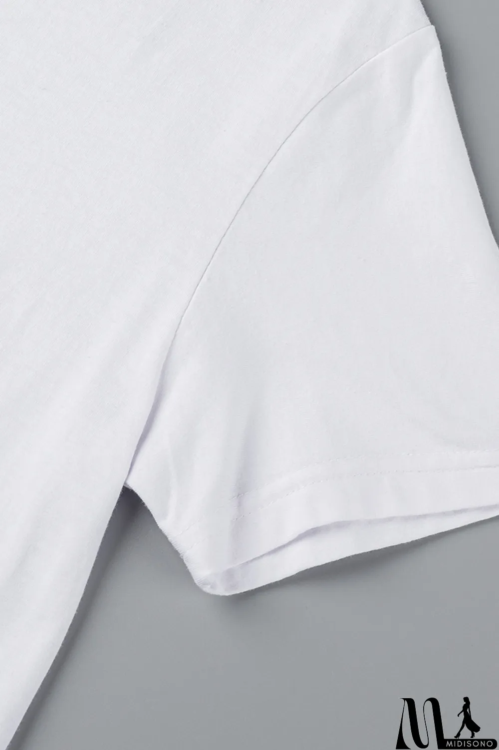 MidiSono - White Casual Street Print Patchwork Letter O Neck T-Shirts