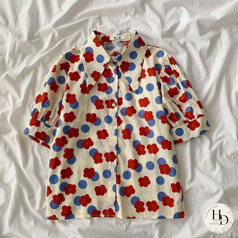 Casual Basic Short Sleeve Blouse Women V-neck Loose Office Formal Shirt Female Fashion Blue Yellow Cardigan Tops