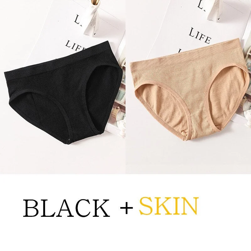 2PCS/Set Women Panties Bodyshaper Briefs Seamless Underwear Sexy Female Underpants Sexy Lingerie Ladies Comfort Cotton Panty M-L