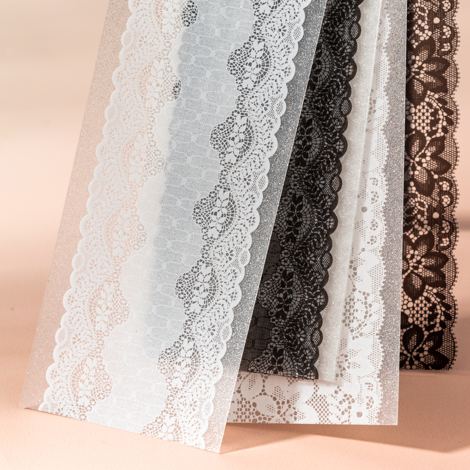 PET 스티커 - 레이스 세트 시리즈 빈티지 레이스 플라워