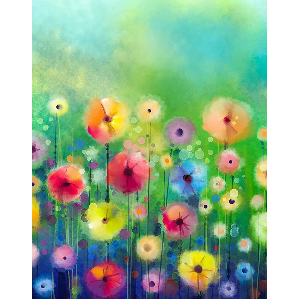 

30*40CM Round Drill Diamond Painting-Vibrant Flower, 501 Original