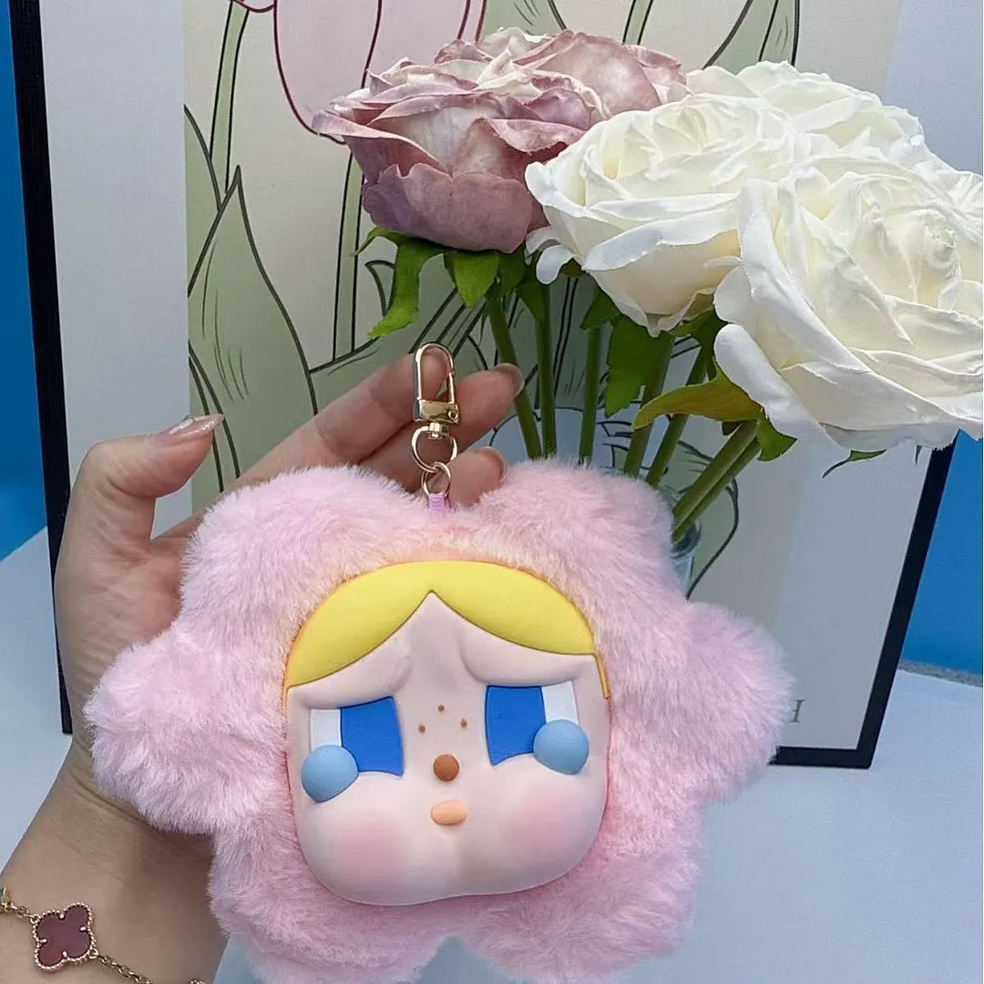 New crying baby earphone bag, vinyl face plush keychain, Southeast cross-border pendant, doll tide play series pendant batch