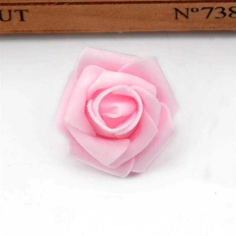 60pcs/lot 4cm Mini Artificial Pe Foam Rose Flower Heads  Handmade Diy Wedding Home Decoration Party Fake Flower Ball Craft