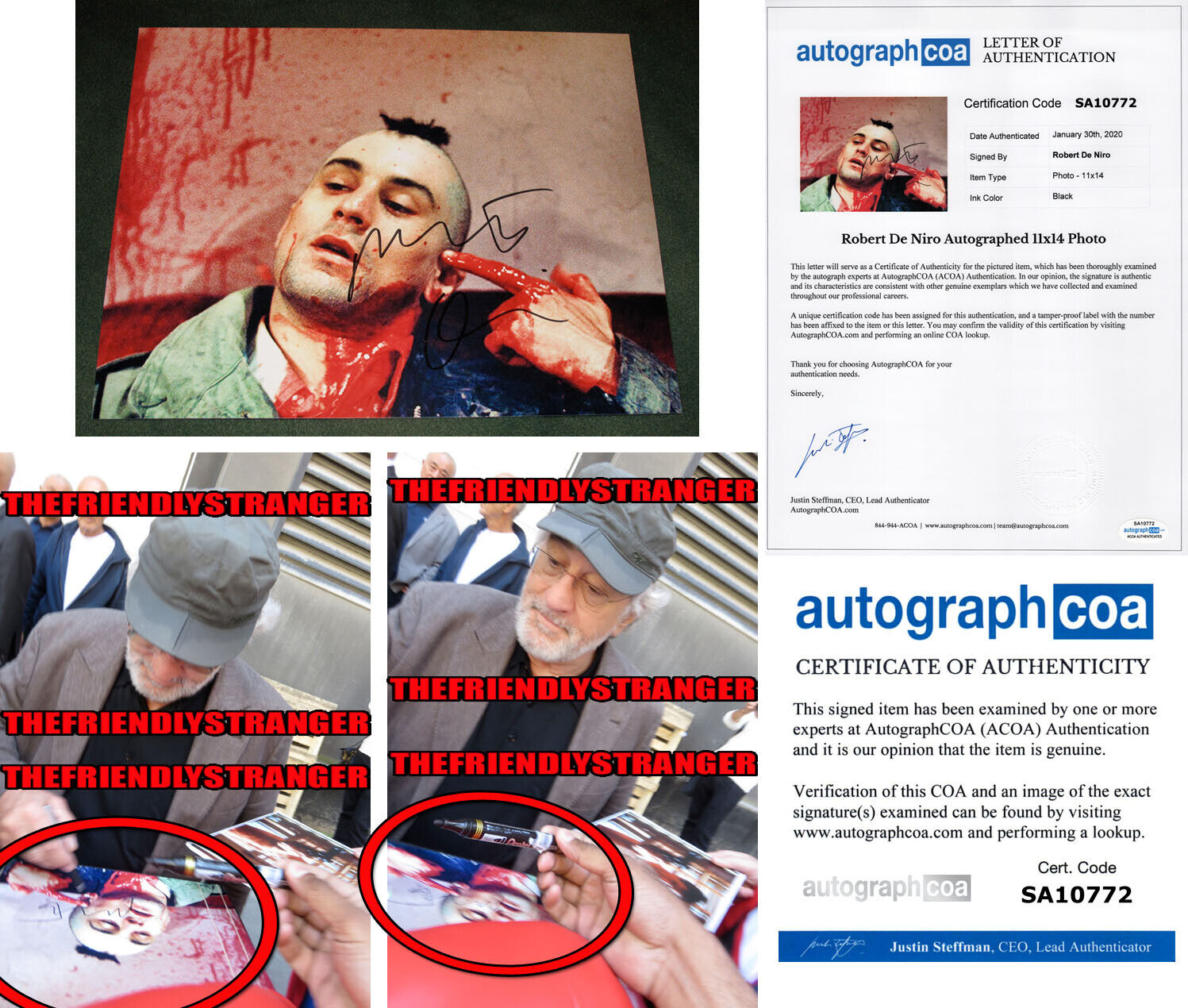 ROBERT DE NIRO signed Autographed TAXI DRIVER