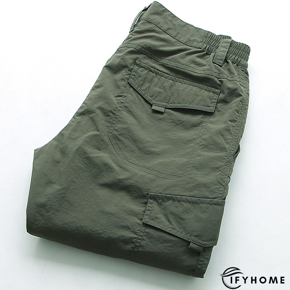 Men's Cargo Pants Hiking Pants Trousers Tactical Pants Military Summer Outdoor Ripstop Breathable Water Resistant Quick Dry Pants / Trousers Bottoms 6 Pockets Elastic Waist Black Army Green Hunting | IFYHOME