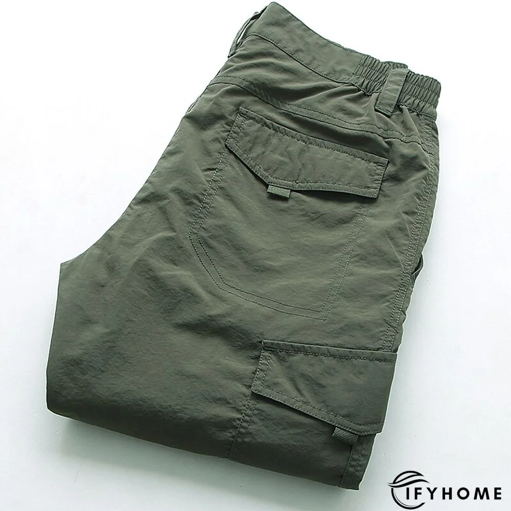 Men's Cargo Pants Hiking Pants Trousers Tactical Pants Military Summer Outdoor Ripstop Breathable Water Resistant Quick Dry Pants / Trousers Bottoms 6 Pockets Elastic Waist Black Army Green Hunting | IFYHOME