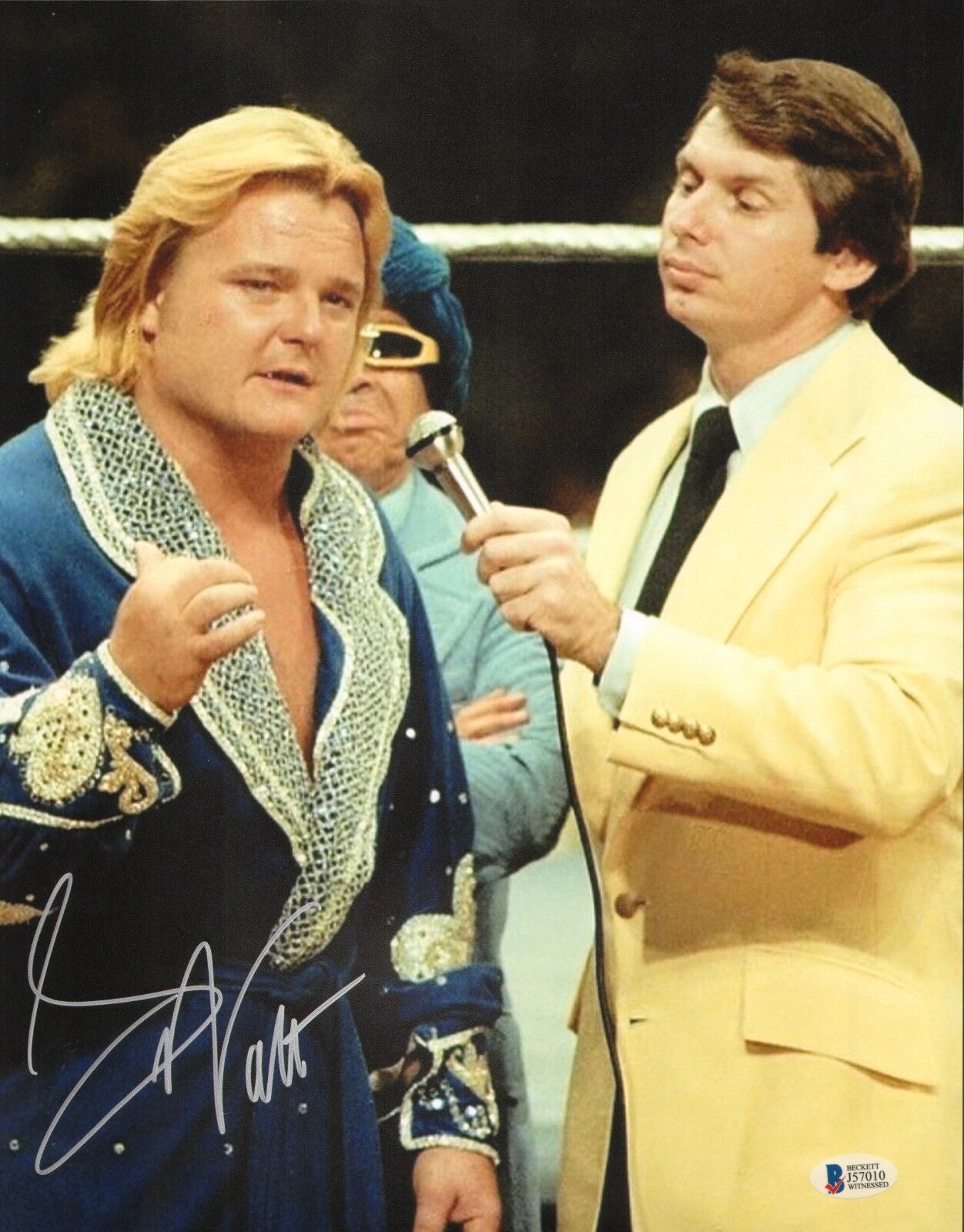 Greg Valentine Signed 11x14 Photo Poster painting BAS COA Autograph WWE Picture w/ Vince McMahon