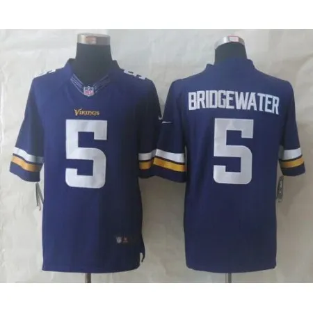 Vikings #5 Teddy Bridgewater Purple Team Color Men's Stitched NFL Limited Jersey