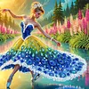 Jumping Girl DIY set de peinture perl&eacute;e en forme sp&eacute;ciale avec cadre 25x25cm cadeau