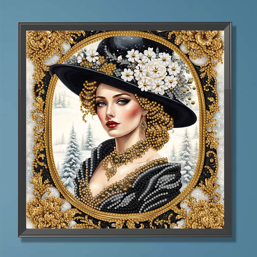 Diamond Painting - Partial Special Shaped Drill - Fashion Lady(Canvas|30*30cm)