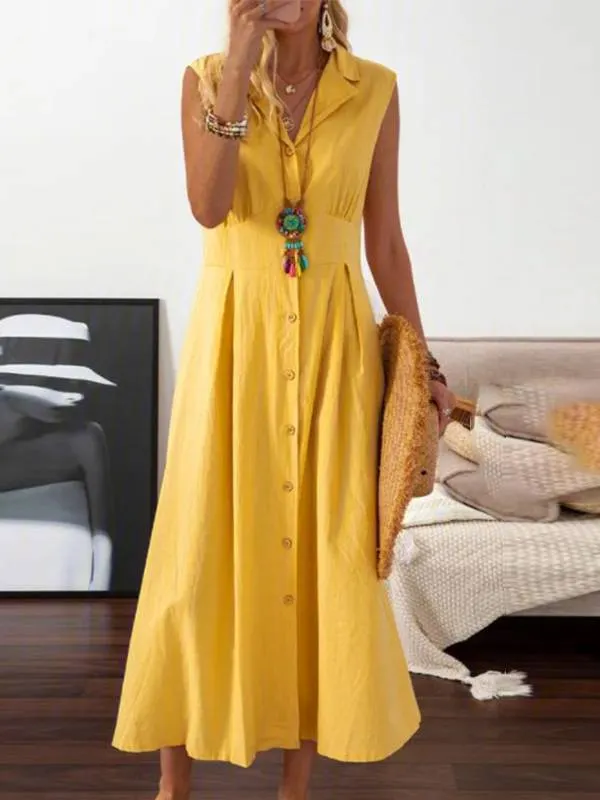 Lapel A- Line Dress