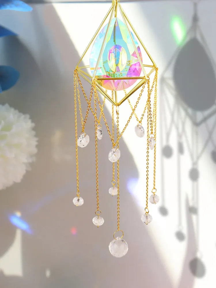 Crystal  Pipa Hanging Metal Pendant Home Garden Car Decoration