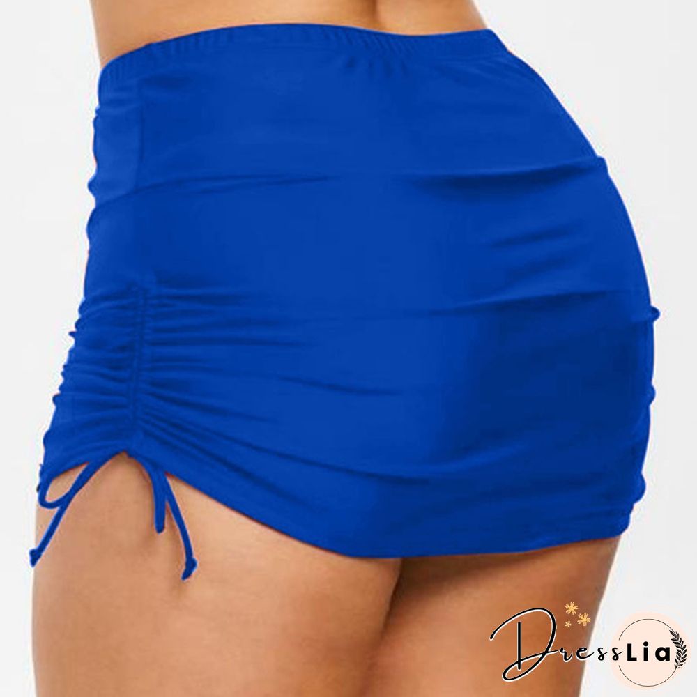 New Women S-3L Swimsuit Bottom Summer Swim Short Skirt Casual Tankini Mini Skirt Swimwear Bikini Bottoms Solid Color Short Skirts