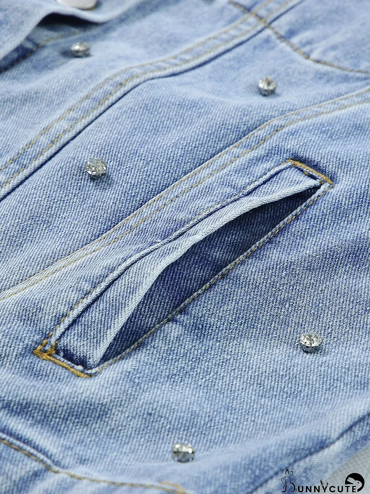 Stone-Decorated Denim Jacket