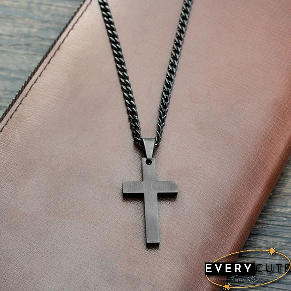 Fashion Simple Cross Pendant Necklace Cross Necklace Jewelry for Men Christmas gift