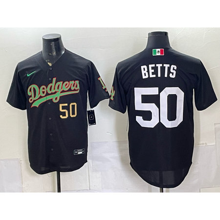 Youth Los Angeles Dodgers #50 Mookie Betts Black Mexico Jersey O511