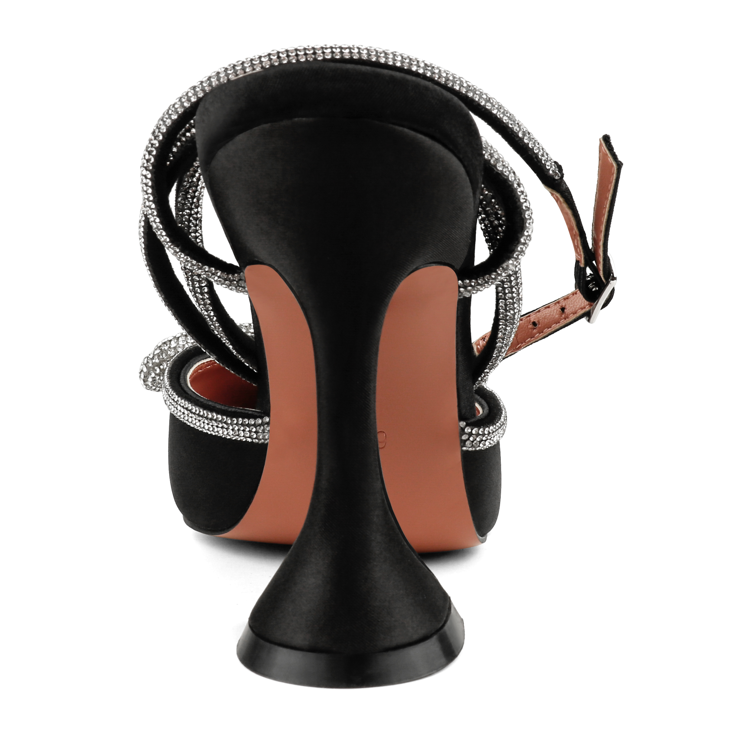 9.5cm/3.74 Double Bow Crystallized High Pums Pointed Toe Strappy Transparent Sandals Wedding Shoes