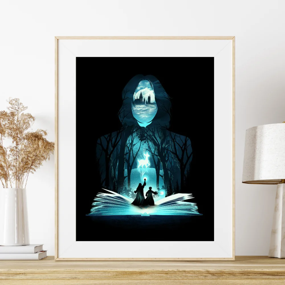 Diamond Painting - Full Round Drill - Harry Potter Silhouette(30*40cm)